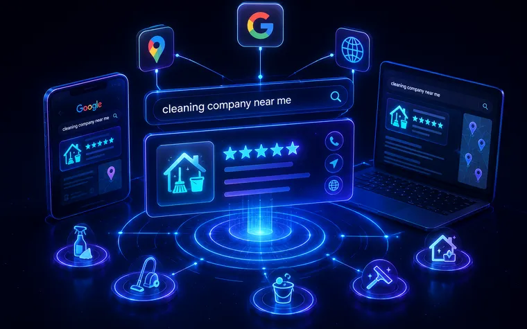Cleaning company shown in local search results